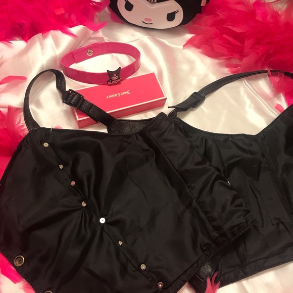 Adorable vintage genuine leather studded kuromi corset and chocker 💖 - Picture 10 of 11